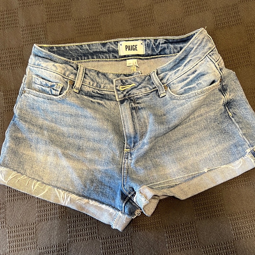 Size 27 Paige denim shorts, barely worn. Like new condition.